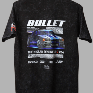 ACID WASH PRINTED T SHIRT
