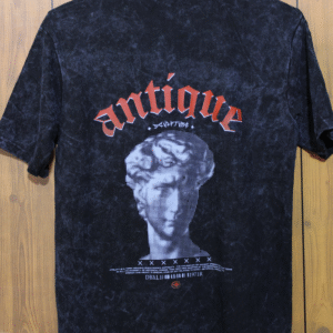 ACID WASH PRINTED T SHIRT