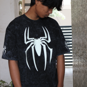 ACID WASH PRINTED T SHIRT